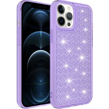 Zore iPhone 12 Pro Max Uyumlu Airbagli Parlak Tasarımlı Senk Snow Kapak-Mor