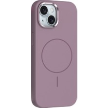 Zore iPhone 14 Kılıf M-Safe Şarj Özellikli Metal Kamera Çerçeveli Senk Edi Silikon Kapak - Mor