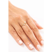Zeyd Jewelry Taşlı ve Düz Yıldız Model 14 Ayar Altın Yüzük
