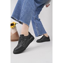Nesil Shoes Comfo 100 Siyah Hakiki Soft Deri Kadın Sneakers