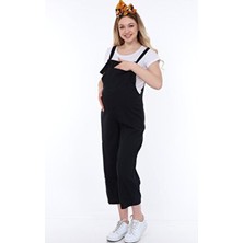 Luvmabelly MYRA6102 Koyu Lacivert Hamile Salopet Pamuklu Kumaş ile Günlük Rahat Kullanım