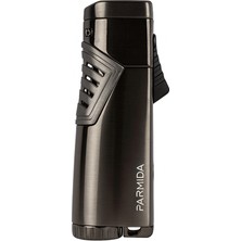 Parmida Gunmetal 3 Torch Pürmüz Metal Puro Çakmağı