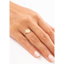 Zeyd Jewelry Özel Ayçiçeği Model 14 Ayar Altın Yüzük