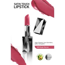 Alix Avien Uzun Süre Kalıcı Nemlendirici Pürüzsüz Etkili Yarı Mat Ruj - Satin Touch Lipstick 820 Bright Maroon