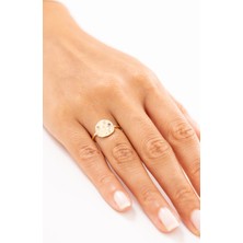 Zeyd Jewelry Renkli Taşlı Dokulu 14 Ayar Altın Yüzük