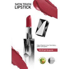 Alix Avien Uzun Süre Kalıcı Nemlendirici Pürüzsüz Etkili Yarı Mat Ruj -Satin Touch Lipstick 823 Bright Burgundy