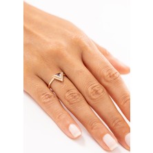Zeyd Jewelry Modern Üçgen Formlu 14 Ayar Altın Yüzük