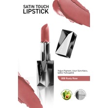 Alix Avien Uzun Süre Kalıcı Nemlendirici Pürüzsüz Etkili Yarı Mat Ruj - Satin Touch Lipstick 808 Rusty Rose