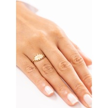 Zeyd Jewelry Antik Dokulu El Işçiliği 14 Ayar Altın Yüzük