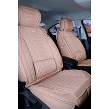 Startcar Fiat Uno Deri Oto Koltuk Kılıfı Ön Arka Set Bej Royal Seri Scr