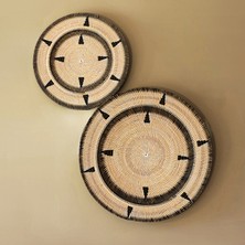 Mylamp Palu Elegance Rattan Duvar Tabağı Ikili Set