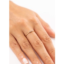 Zeyd Jewelry Mor Taşlı Minimal Ince 14 Ayar Altın Yüzük