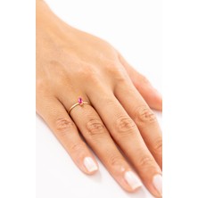Zeyd Jewelry Marquise Kesim Pembe Taşlı 14 Ayar Altın Yüzük