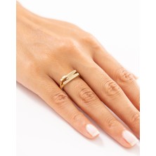 Zeyd Jewelry M Harfli Baget Taşlı 14 Ayar Altın Yüzük