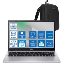 Acer Aspire Go 15 Intel Core I7-13620H Ddr5 32GB 256GB SSD Windows 11 Home Intel UHD Graphics 15,6" Fhd (1920 x 1080) IPS Taşınabilir Bilgisayar NXJ6SEY001H11 + Zetta Çanta
