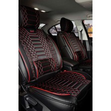 Startcar Toyota Hilux Deri Oto Koltuk Kılıfı Ön Arka Takım Siyah Kırmızı Royal Serisi Scr