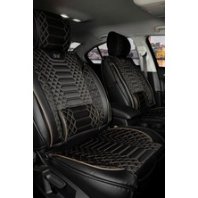 Startcar Volkswagen Polo Eski Deri Oto Koltuk Kılıfı Ön Arka Takım Siyah Beyaz Royal Serisi Scr