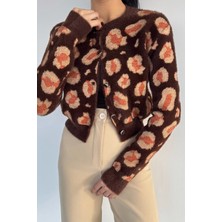 Gülseli Leopar Desenli Triko Hırka P-00018380