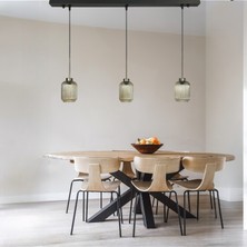 Bamyum Wingmn Üçlü Bal Rengi Cam Avize Ince Eskitme Başlık Retro Sarkıt Restoran Salon Aydınlatma