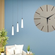 P Parla Ahşap Minimal Dekoratif Duvar Saati - 33X33 cm Krem
