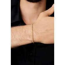 Fiyonk Kuyumculuk 14 Ayar Altın Luna Zincir Erkek Bileklik