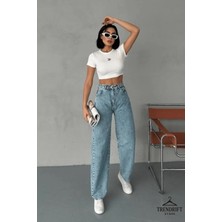 FlexiFit Baggy Yıkamalı Toka Detaylı Bol Kesim Kadın Jean – Rahat Form, Geniş Paça, Modern Salaş Stil