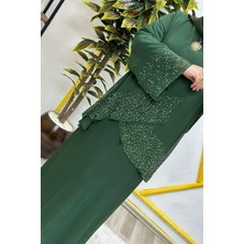 Elmas Tesettür Kadın Tesettür Giyim Büyük Beden Çarpraz Taşlı Abiye