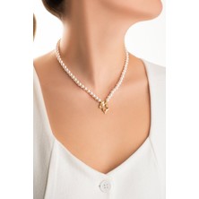 So CHIC Camila 18 Ayar Sarı Altın Kaplama 42 Cm Gümüş İnci Kolye