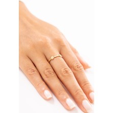 Zeyd Jewelry Vintage Stil Çiçek Taşlı 14 Ayar Altın Yüzük