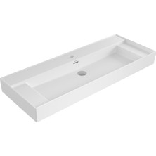 Bocchı Bocchi Milano Çift Etajerli 120 cm Parlak Beyaz Lavabo 1539-001-0126