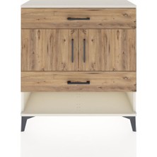 Dienni Arges Şifonyer 2 Raflı 2 Çekmeceli 2 Kapaklı 88X30X96 Aytaşı-Çam