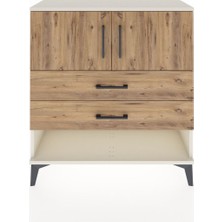 Dienni Arges Şifonyer 2 Raflı 2 Çekmeceli 2 Kapaklı 88X30X96 Aytaşı-Çam