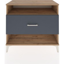 Dienni Hyperion Şifonyer Tek Raflı Tek Çekmeceli 88X44X80 Çam-Antrasit