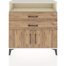 Dienni Arges Şifonyer 2 Raflı 2 Çekmeceli 2 Kapaklı 88X30X96 Aytaşı-Çam