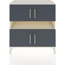 Dienni Hyperion Şifonyer 2 Raflı 4 Kapaklı 88X44X96 Aytaşı-Antrasit