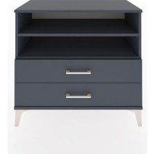 Dienni Hyperion Şifonyer 2 Raflı 2 Çekmeceli 88X44X80 Antrasit-Antrasit
