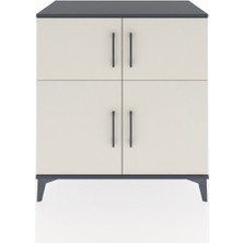 Dienni Hyperion Şifonyer 2 Raflı 4 Kapaklı 88X44X96 Antrasit-Aytaşı