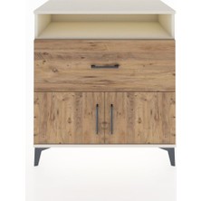 Dienni Hyperion Şifonyer Tek Raflı Tek Çekmeceli 2 Kapaklı 88X44X96 Aytaşı-Çam