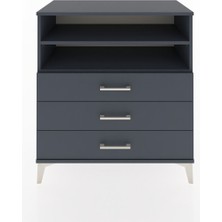 Dienni Hyperion Şifonyer 2 Raflı 3 Çekmeceli 88X44X96 Antrasit-Antrasit