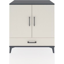 Dienni Hyperion Şifonyer 2 Raflı Tek Çekmeceli 2 Kapaklı 88X44X96 Antrasit-Aytaşı