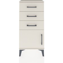Dienni Arges Komodin 3 Çekmeceli Tek Kapaklı 44X30X96 Aytaşı-Aytaşı