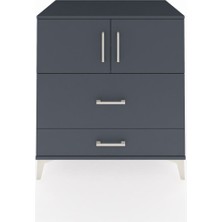 Dienni Kronos Şifonyer 2 Raflı 2 Çekmeceli 2 Kapaklı 88X59X96 Antrasit-Antrasit