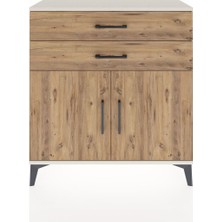 Dienni Arges Şifonyer Tek Raflı 2 Çekmeceli 2 Kapaklı 88X30X96 Aytaşı-Çam