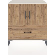 Dienni Hyperion Şifonyer Tek Raflı Tek Çekmeceli 2 Kapaklı 88X44X96 Aytaşı-Çam