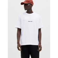 Jack & Jones Bisiklet Yaka Beyaz Erkek T-Shirt 12282892_JORNORREBRO Emb Tee Ss Cre