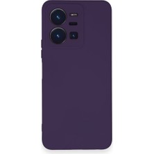 Techno Guru Vivo Y35 Kılıf Içi Kadife Kaplı Nano Silikon Kapak - Mor