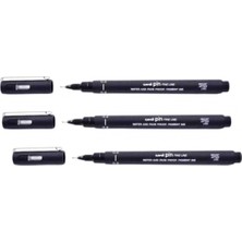 Uniball Pin ( 0.2 ) Fine Line Akrilik Uçlu Kalem Siyah ( 3 Adet )