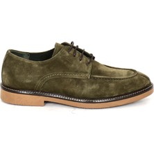 Tuna Hakiki Süet Deri Casual Yeşil Erkek Ayakkabı Termo Taban Bağcıklı  - 23201