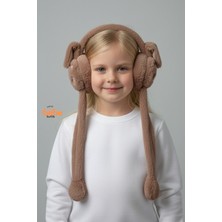 Trend Bebe Butik Kız Çocuk Sesli Hareketli Tavşan Kulaklı Peluş Kulaklık Oynar Kulaklı, Yumuşak Kışlık Kulak Koruyucu