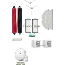 Roboclinic Roborock Q8 Max Plus Robot Süpürge Uyumlu Yedek Toz Torbası, Fırça, Hepa Filtre, Mop Seti-11 Parça